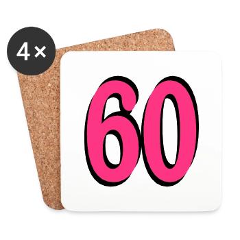 60 . Geburtstag - Untersetzer (4er-Set) - Weiß - Vorne
