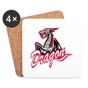 Dragon - Dessous de verre (lot de 4) - blanc - Devant