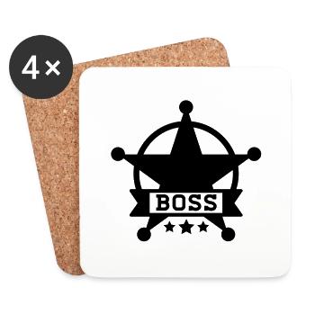 boss_stern_f1 - Coasters (set of 4) - white - Front