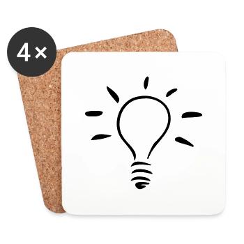 Symbol - Glühlampe - Untersetzer (4er-Set) - Weiß - Vorne