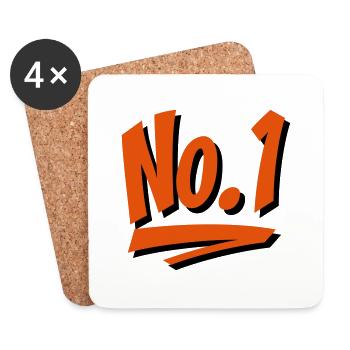 Number 1 - Coasters (set of 4) - white - Front