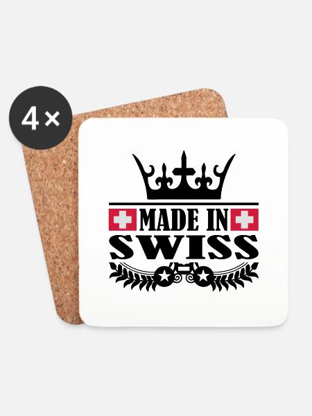 made_in_swiss_3 - Untersetzer (4er-Set) - Weiß