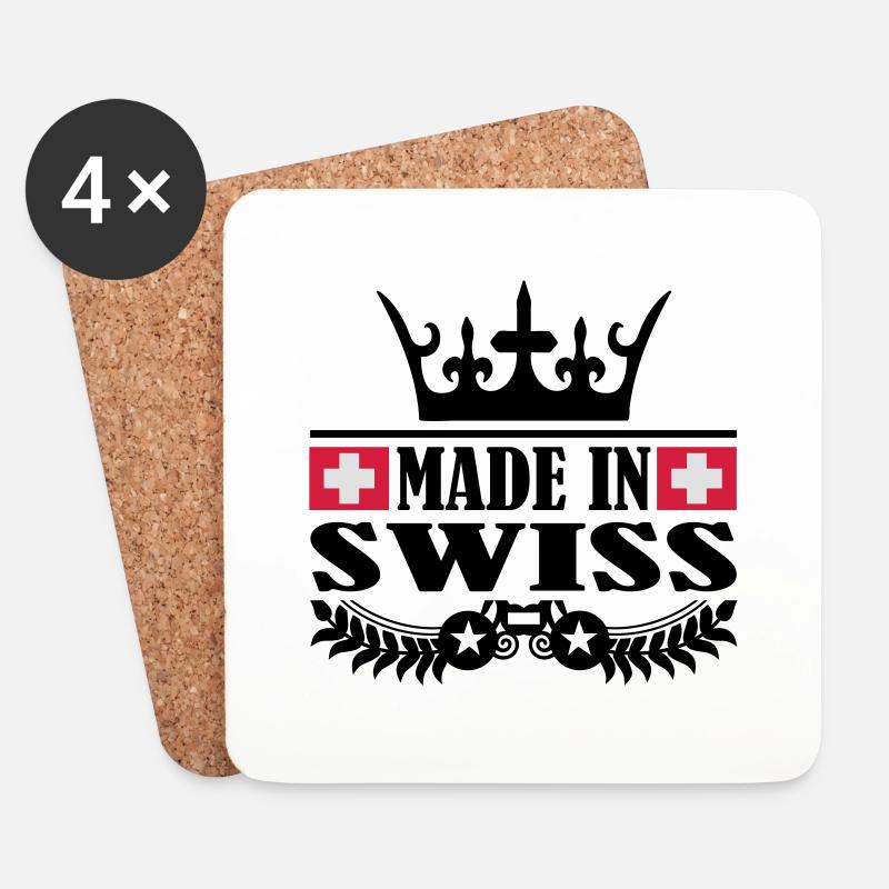 made_in_swiss_3 - Untersetzer (4er-Set) - Weiß