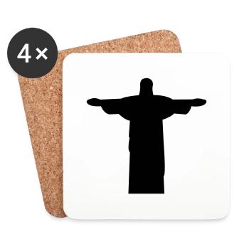 jesus_statue - Dessous de verre (lot de 4) - blanc - Devant