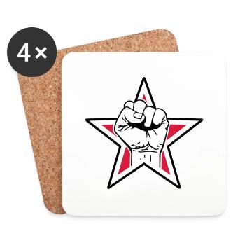 Étoile fist - fist liberté, lutter contre la - Dessous de verre (lot de 4) - blanc - Devant