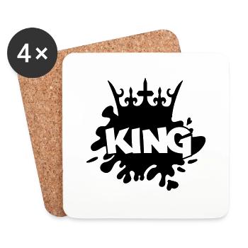 king - Untersetzer (4er-Set) - Weiß - Vorne