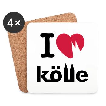 I love Kölle - Untersetzer (4er-Set) - Weiß - Vorne