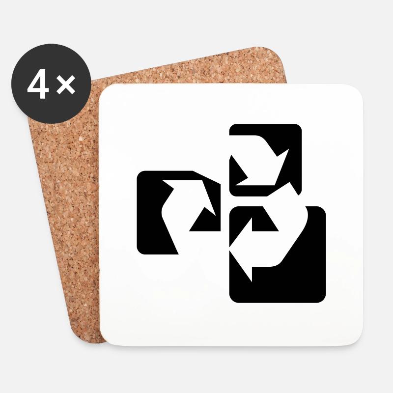 Recyle Symbol / Symbol Recycling - Untersetzer (4er-Set) - Weiß