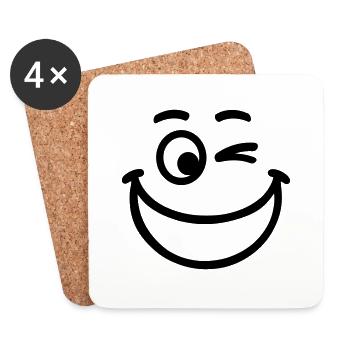 Smiley - Coasters (set of 4) - white - Front