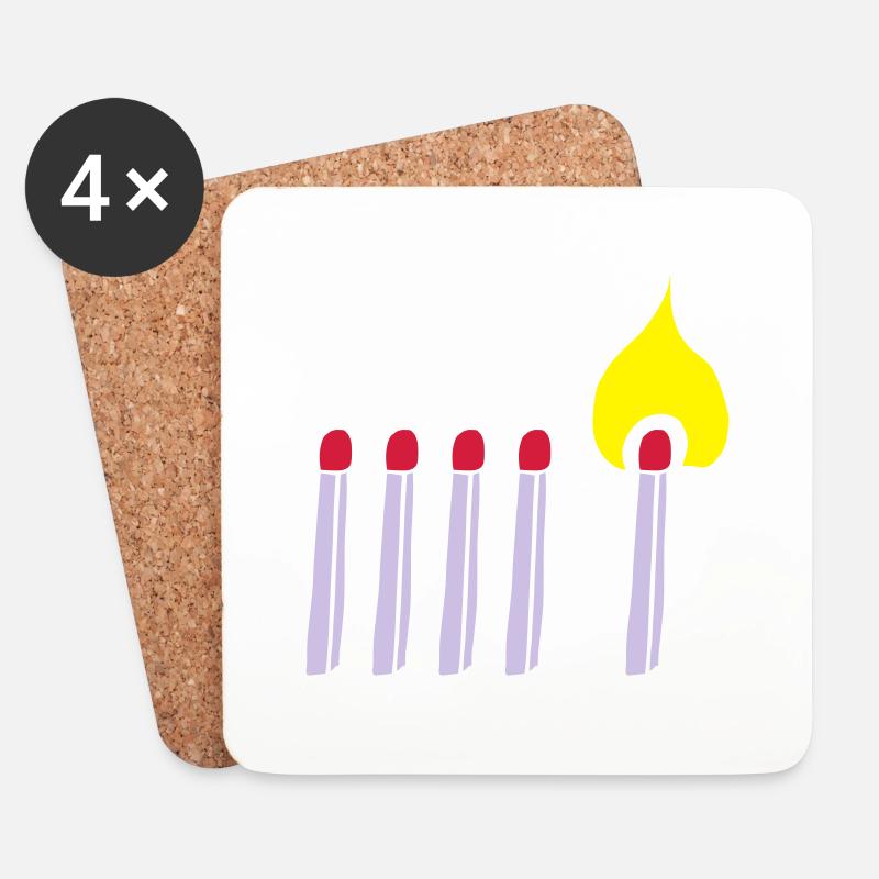 Streichholz Matchsticks Feuer Fire brennen burning - Untersetzer (4er-Set) - Weiß