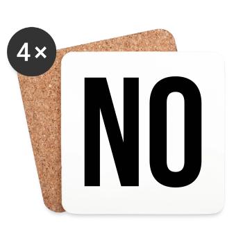 no - Dessous de verre (lot de 4) - blanc - Devant