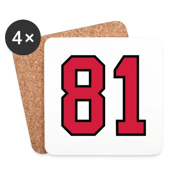 81 sports jersey football number new - Dessous de verre (lot de 4) - blanc - Devant