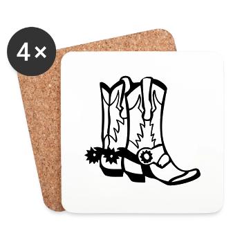 cowboystiefel ... von wicki_de - Untersetzer (4er-Set) - Weiß - Vorne