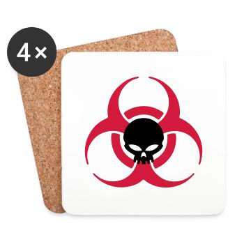 radiation biologie warning - Coasters (set of 4) - white - Front