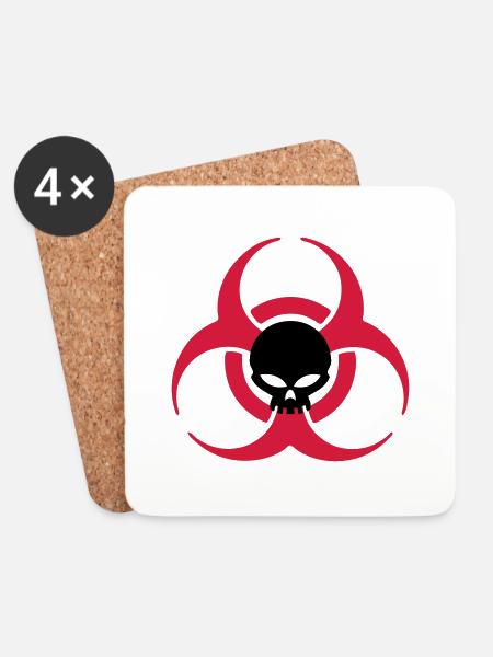 radiation biologie warning - Untersetzer (4er-Set) - Weiß