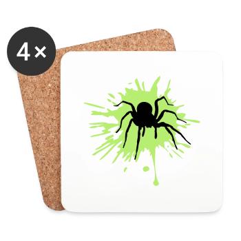 spinne vogelspinne klecks graffiti tropfen farbe b - Untersetzer (4er-Set) - Weiß - Vorne