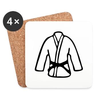 brazilian jiu jitsu bjj gi top - Dessous de verre (lot de 4) - blanc - Devant