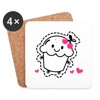 Muffin - Untersetzer (4er-Set) - Weiß - Vorne
