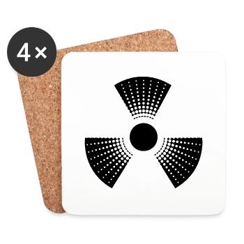 atom symbol radioaktiv atomar zeichen gefahr achtu - Untersetzer (4er-Set) - Weiß - Vorne