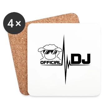 Official DJ Sheep - Dessous de verre (lot de 4) - blanc - Devant