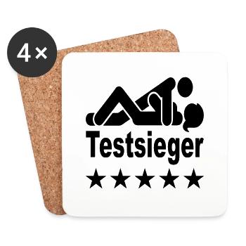 testsieger sex instruktor - Untersetzer (4er-Set) - Weiß - Vorne
