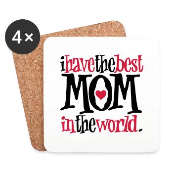 Best Mom - Dessous de verre (lot de 4) - blanc - Devant