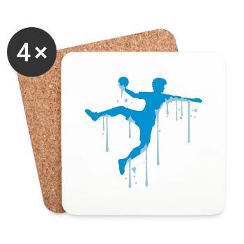 La fonte des glaces gouttes silhoue de pulvérisation de couleur graffiti - Dessous de verre (lot de 4) - blanc - Devant