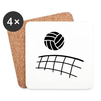 Volleyball - Untersetzer (4er-Set) - Weiß - Vorne