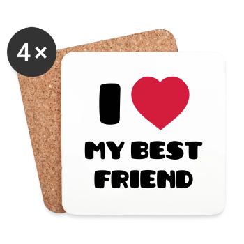 I Love my best friend - Coasters (set of 4) - white - Front