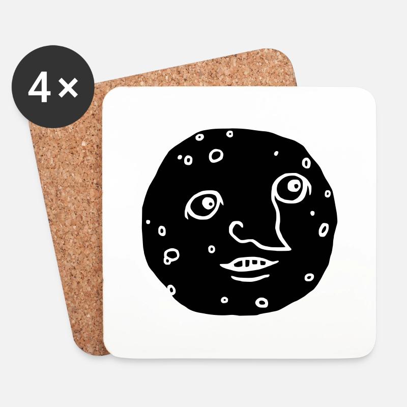 Mond - Untersetzer (4er-Set) - Weiß