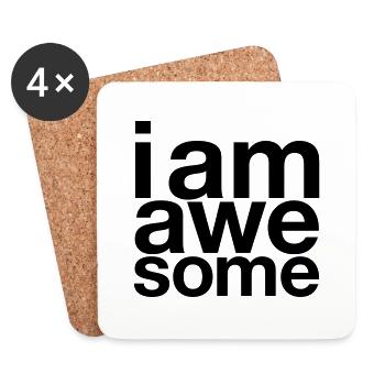 I AM Awesome - Untersetzer (4er-Set) - Weiß - Vorne