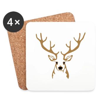 Hirsch - Dessous de verre (lot de 4) - blanc - Devant