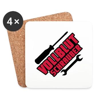 Vollblutschrauber - Untersetzer (4er-Set) - Weiß - Vorne