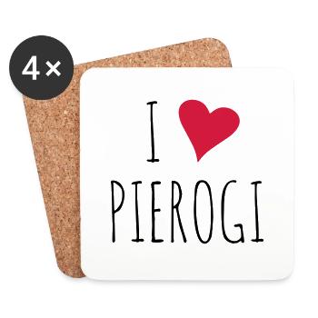 Ich Liebe Pierogi | Polnisch Essen Spezialitäten - Untersetzer (4er-Set) - Weiß - Vorne