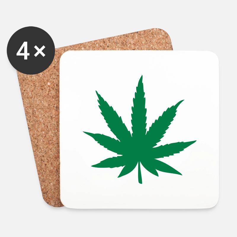 pro_ganja_juste_la_feuille - Untersetzer (4er-Set) - Weiß