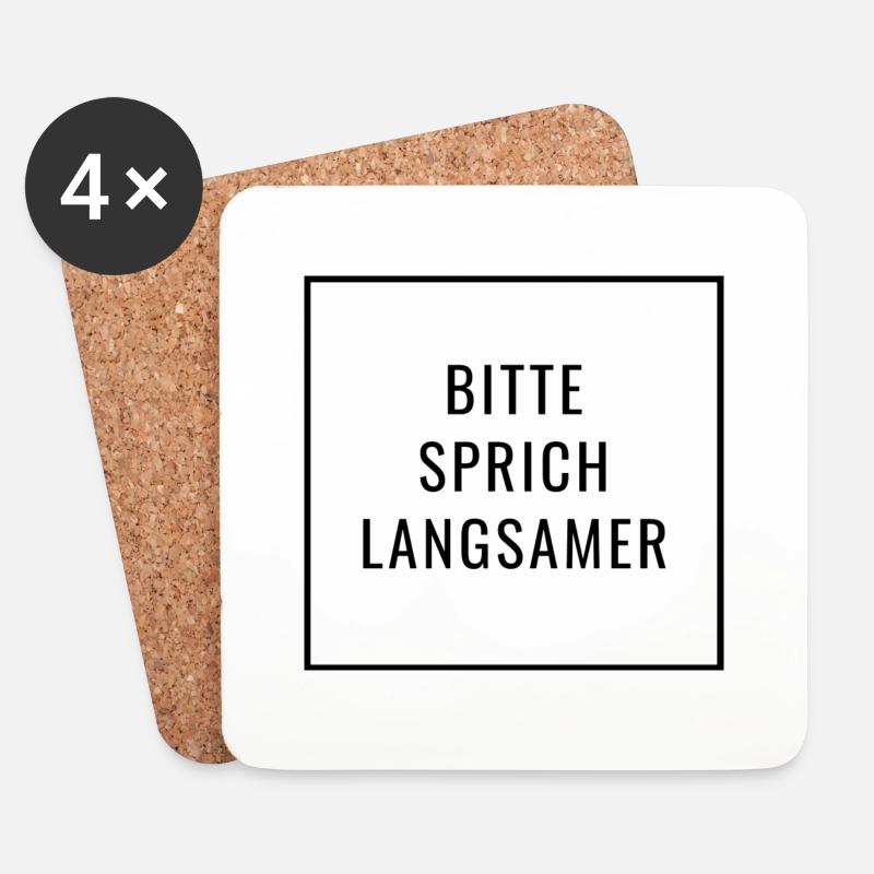 Bitte sprich langsamer - Deutsche Sprache - Untersetzer (4er-Set) - Weiß