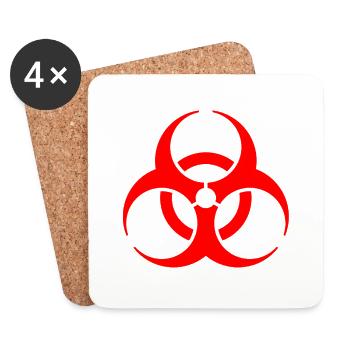 Biohazard virus disease organic symbol sign gift - Coasters (set of 4) - white - Front