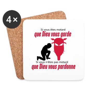 Que Dieu vous pardonne - Dessous de verre (lot de 4) - blanc - Devant