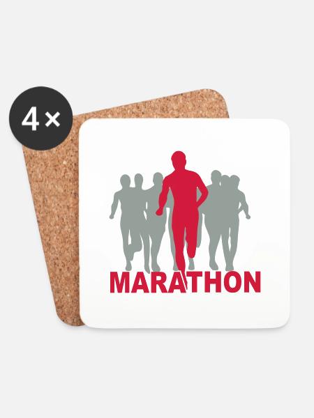 marathon - Untersetzer (4er-Set) - Weiß