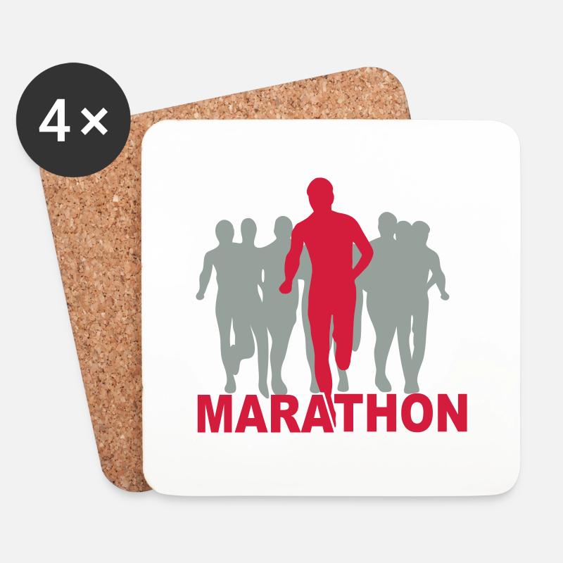 marathon - Untersetzer (4er-Set) - Weiß