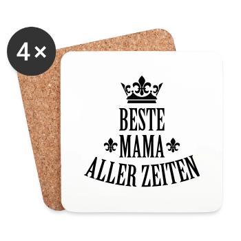 01 Beste Mama aller Zeiten 1c Muttertag - Untersetzer (4er-Set) - Weiß - Vorne