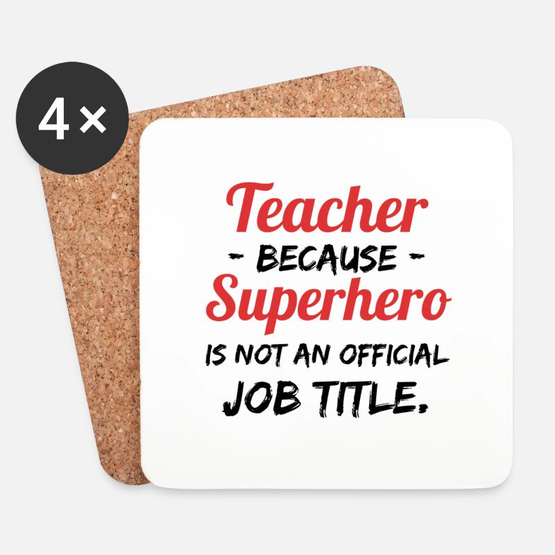 Lehrer Geschenkideen - Untersetzer (4er-Set) - Weiß