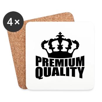 Premium Quality Crown Design - Coasters (set of 4) - white - Front