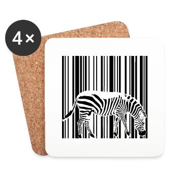Barcode Zebra - Untersetzer (4er-Set) - Weiß - Vorne