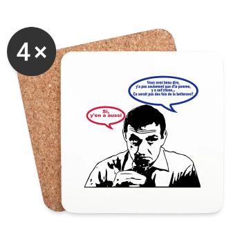 si y'en a aussi lino ventura - Dessous de verre (lot de 4) - blanc - Devant