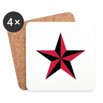 Nautischer Stern star Symbol Schutz Tattoo Marine - Untersetzer (4er-Set) - Weiß - Vorne