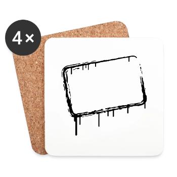 Graffiti frame - Coasters (set of 4) - white - Front