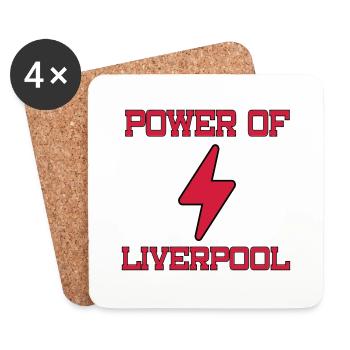 Power of LIVERPOOL - Dessous de verre (lot de 4) - blanc - Devant