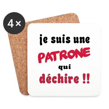 Je suis une patrone qui déchire - Untersetzer (4er-Set) - Weiß - Vorne