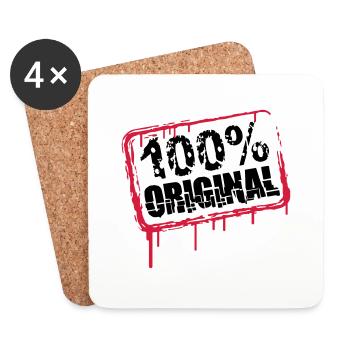 100 % original Stempel Cool - Dessous de verre (lot de 4) - blanc - Devant